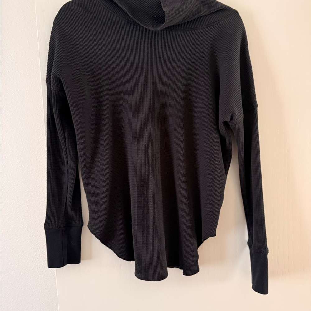 Babaton Charcoal Ribbed Knit Mock neck sweater